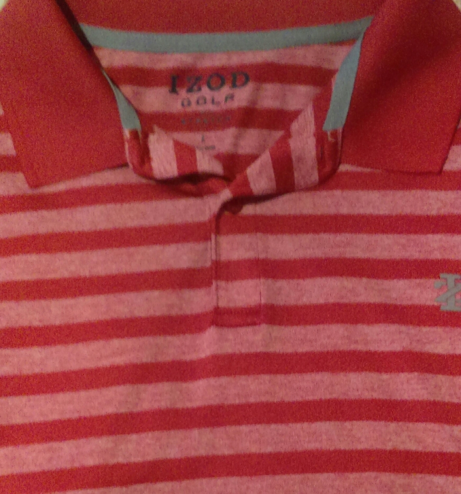 Izod red striped golf shirt